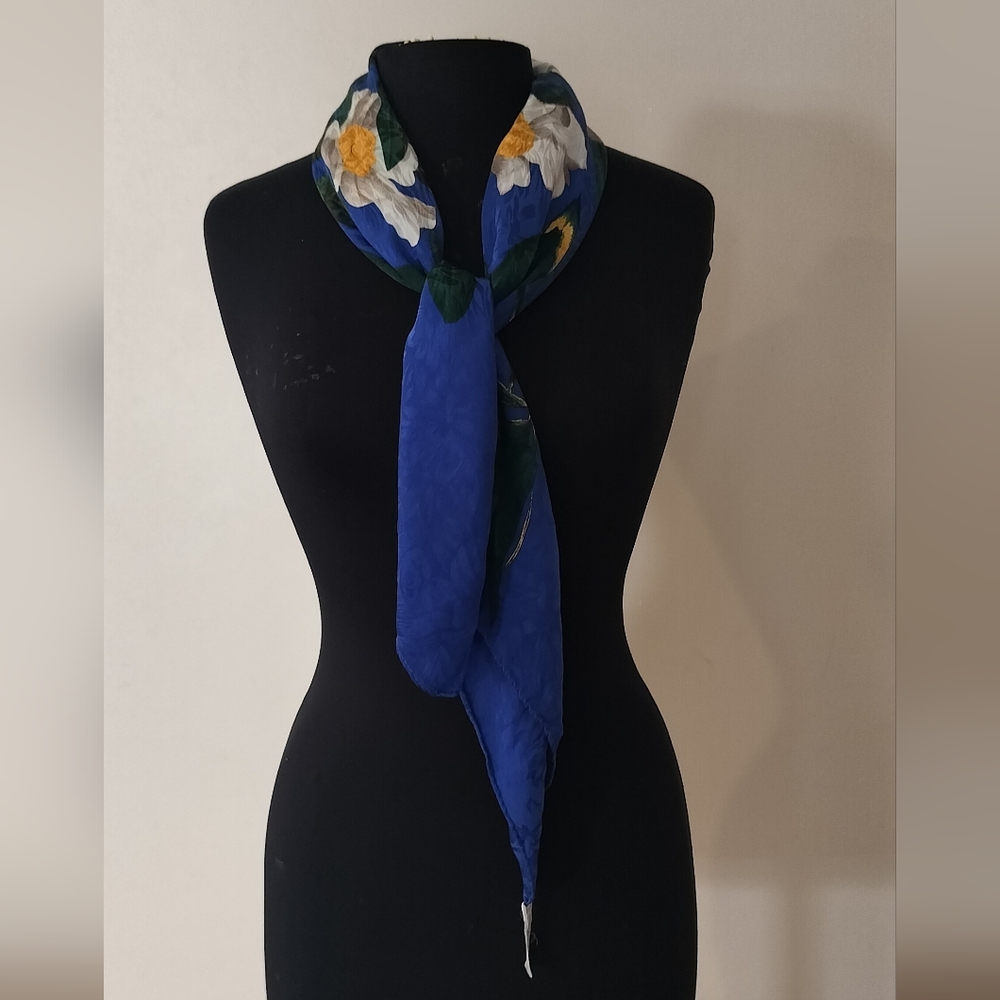 Ellen Tracy Blue Floral Scarf